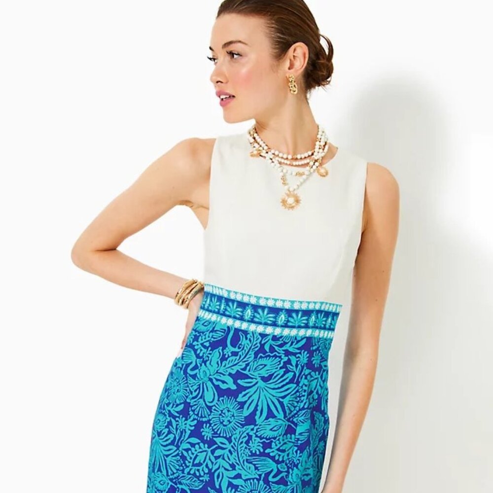 NEW Unworn Lilly Pulitzer Aubria Shift Dress Breezy Aqua Jungle Escape sz 6